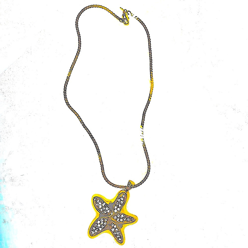 14 k golden plate  necklace  with star